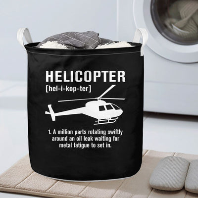 Helicopter [Noun] aviation design on durable fabric with reinforced handles laundry basket.