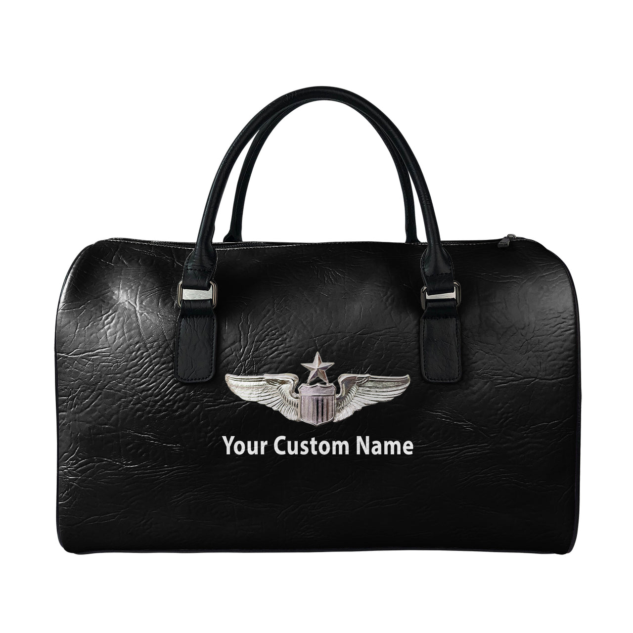 Custom Name (US Air Force & Star) Designed Leather Travel Bag