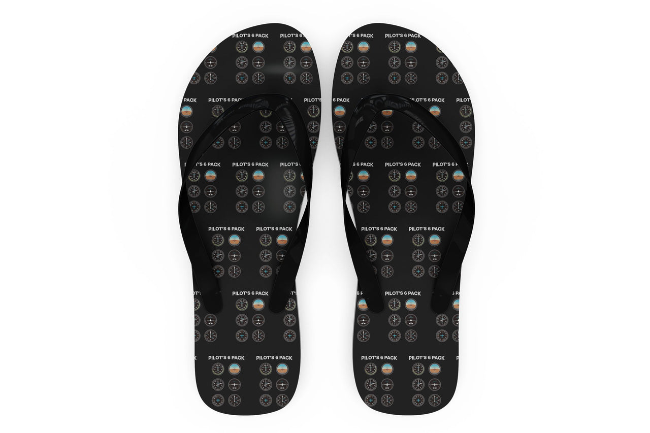 Pilot's 6 Pack Designed Slippers (Flip Flops)