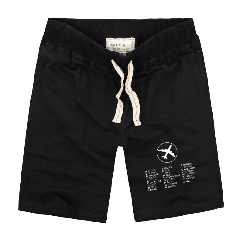 Aviation Alphabet 2 Designed Cotton Shorts