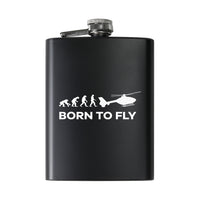 Thumbnail for Born To Fly Helicopter Designed Stainless Steel Hip Flasks