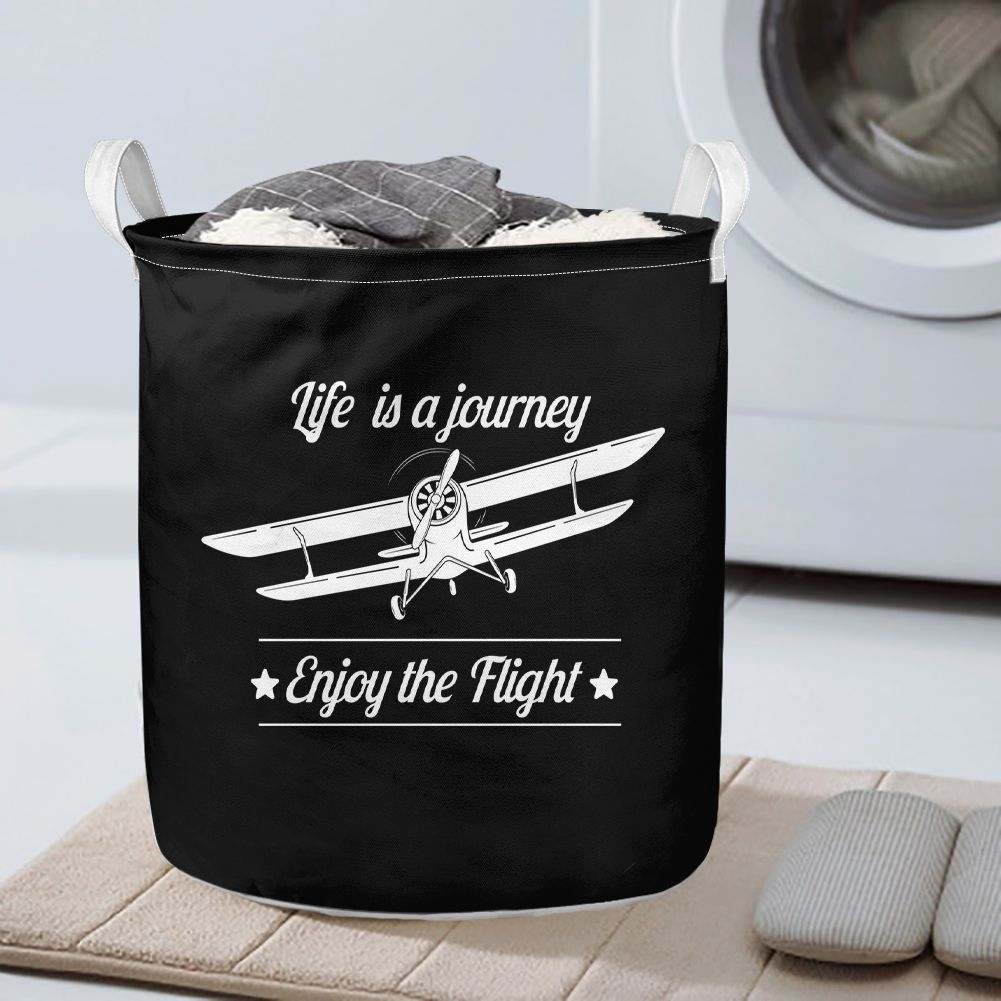 Life is a journey Enjoy the Flight Designed Laundry Baskets