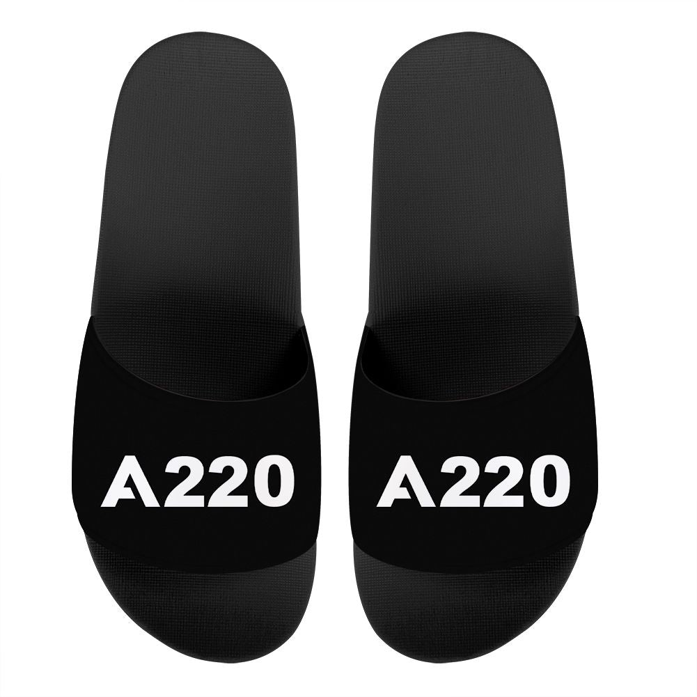 A220 Flat Text Designed Sport Slippers