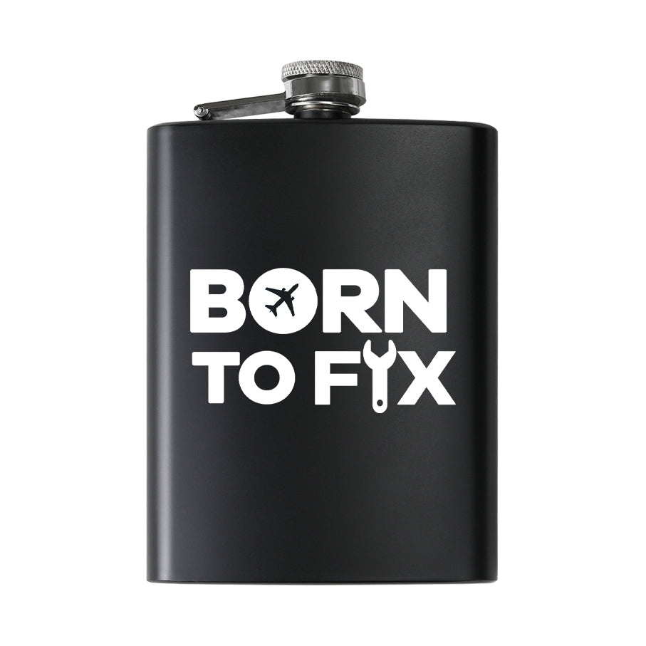 Born To Fix Airplanes Designed Stainless Steel Hip Flasks