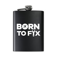 Thumbnail for Born To Fix Airplanes Designed Stainless Steel Hip Flasks