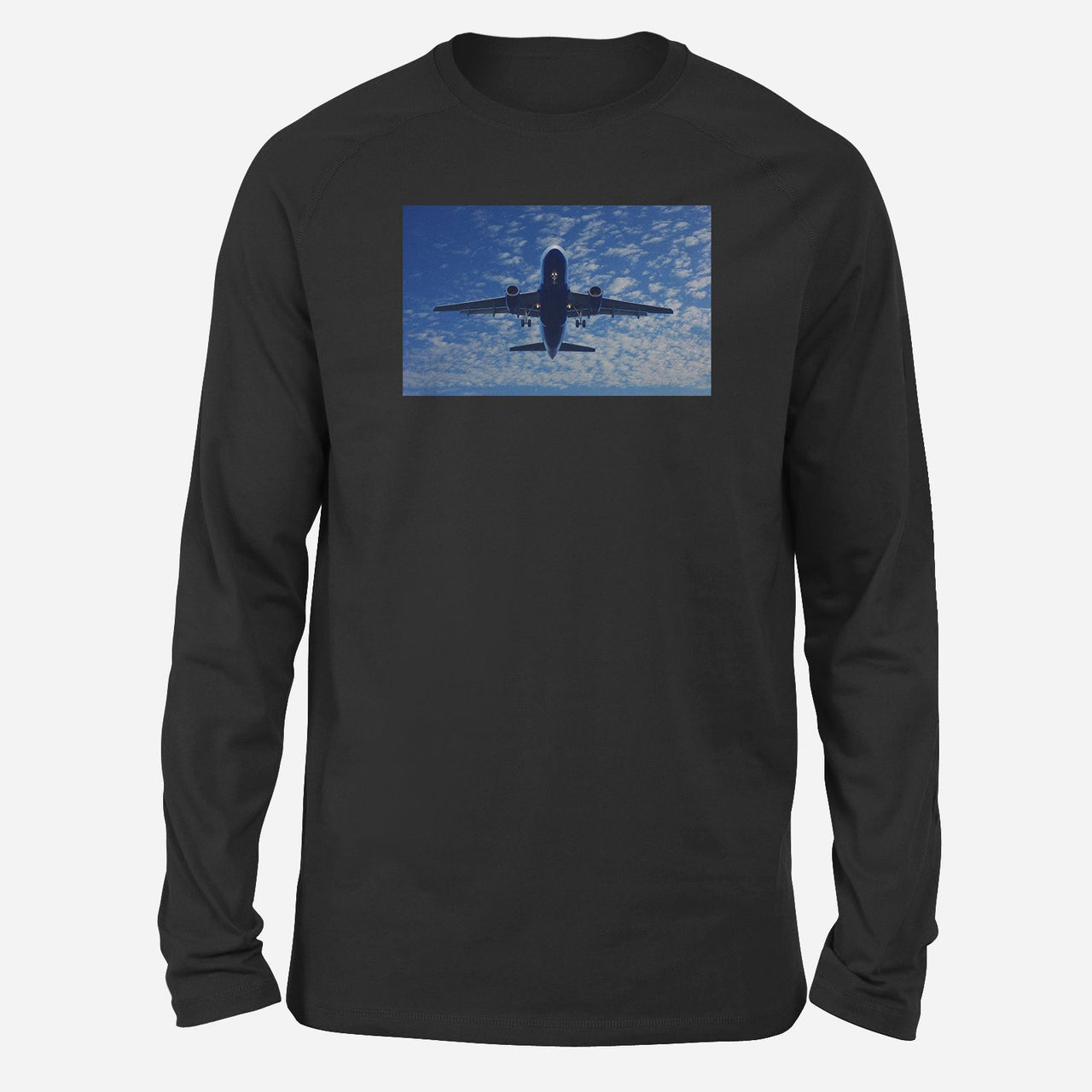 Airplane From Below Designed Long-Sleeve T-Shirts