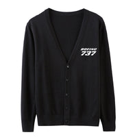 Thumbnail for Boeing 737 & Text Designed Cardigan Sweaters