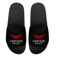 Thumbnail for Drone aviation design on durable rubber sole with cushion sport slippers.