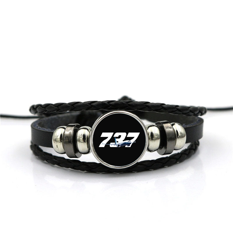 Super Boeing 737 Designed Leather Bracelets