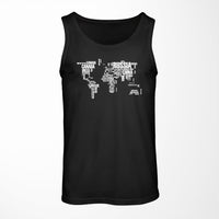 Thumbnail for World Map (Text) Designed Tank Tops