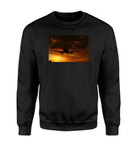Thumbnail for Beautiful Aircraft Landing at Sunset Designed Sweatshirts
