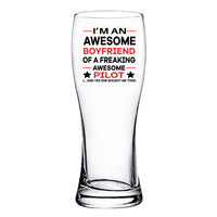 Thumbnail for I am an Awesome Boyfriend Designed Pilsner Beer Glasses