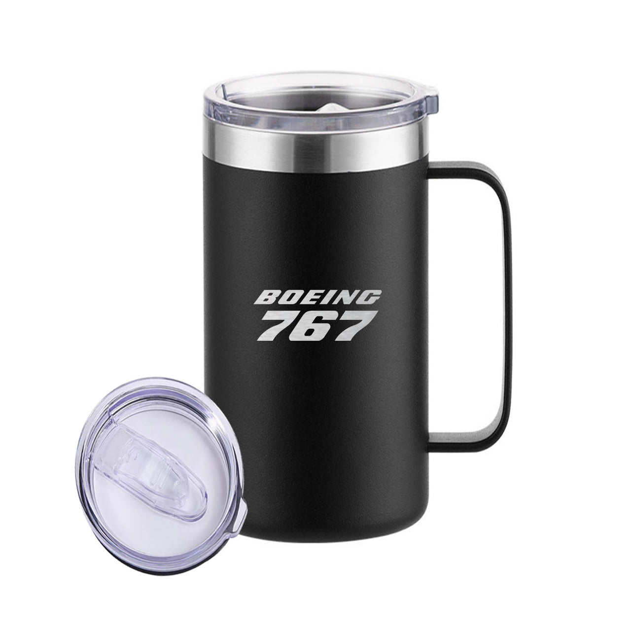 Boeing 767 & Text Designed Stainless Steel Beer Mugs