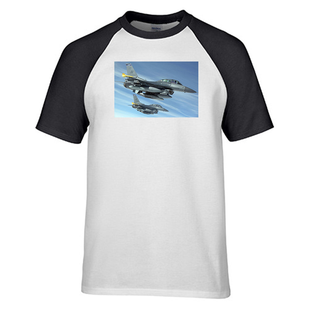 Two Fighter Jets  Designed Raglan T-Shirts