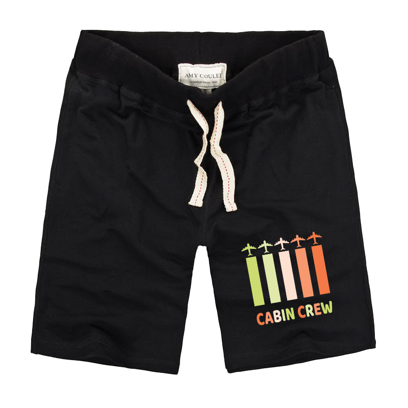 Colourful Cabin Crew Designed Cotton Shorts