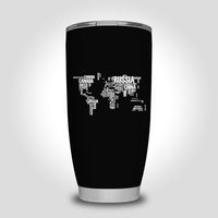 Thumbnail for World Map (Text) Designed Tumbler Travel Mugs