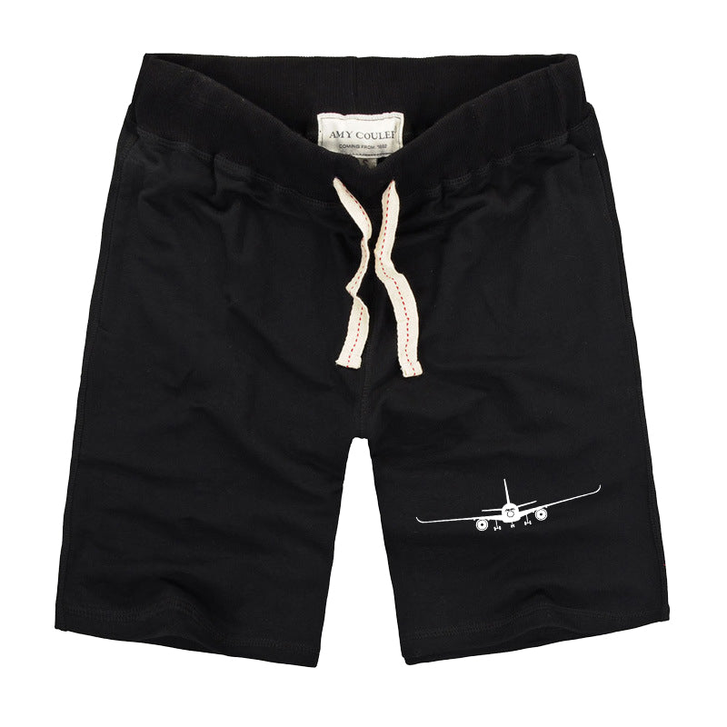 Airbus A350 Silhouette Designed Cotton Shorts