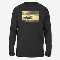 Thumbnail for Departing Jet Aircraft Designed Long-Sleeve T-Shirts