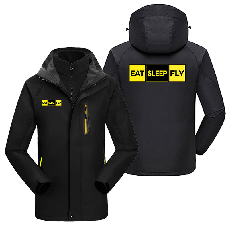Eat Sleep Fly (Colourful) Designed Thick Skiing Jackets