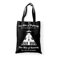Thumbnail for One Mile of Runway Will Take you Anywhere Designed Tote Bags