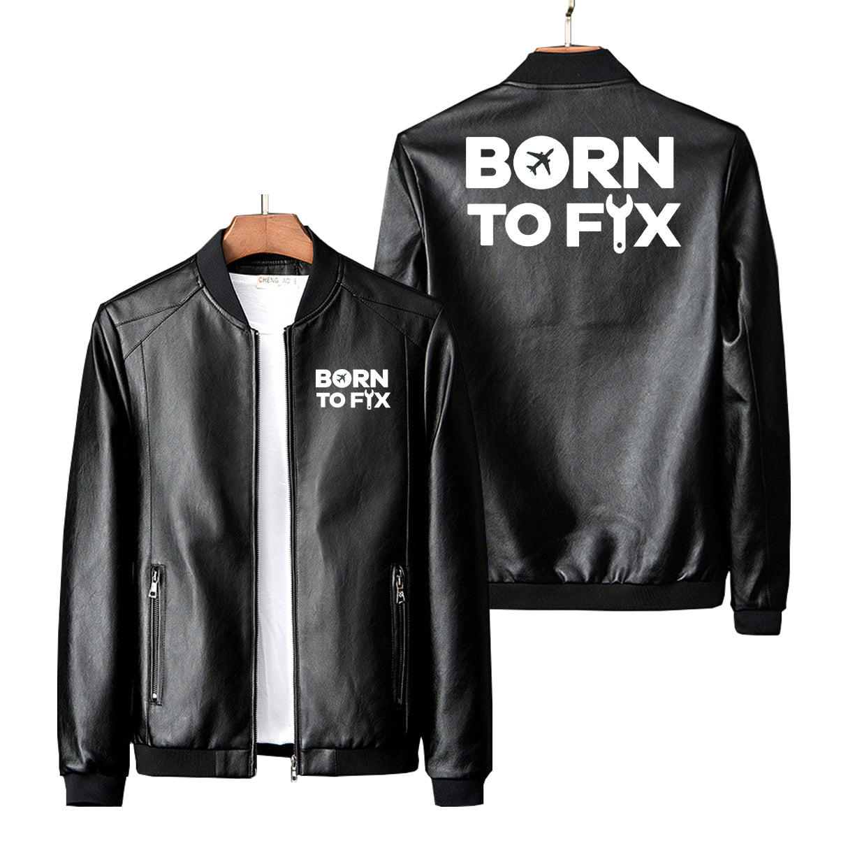 Born To Fix Airplanes Designed PU Leather Jackets