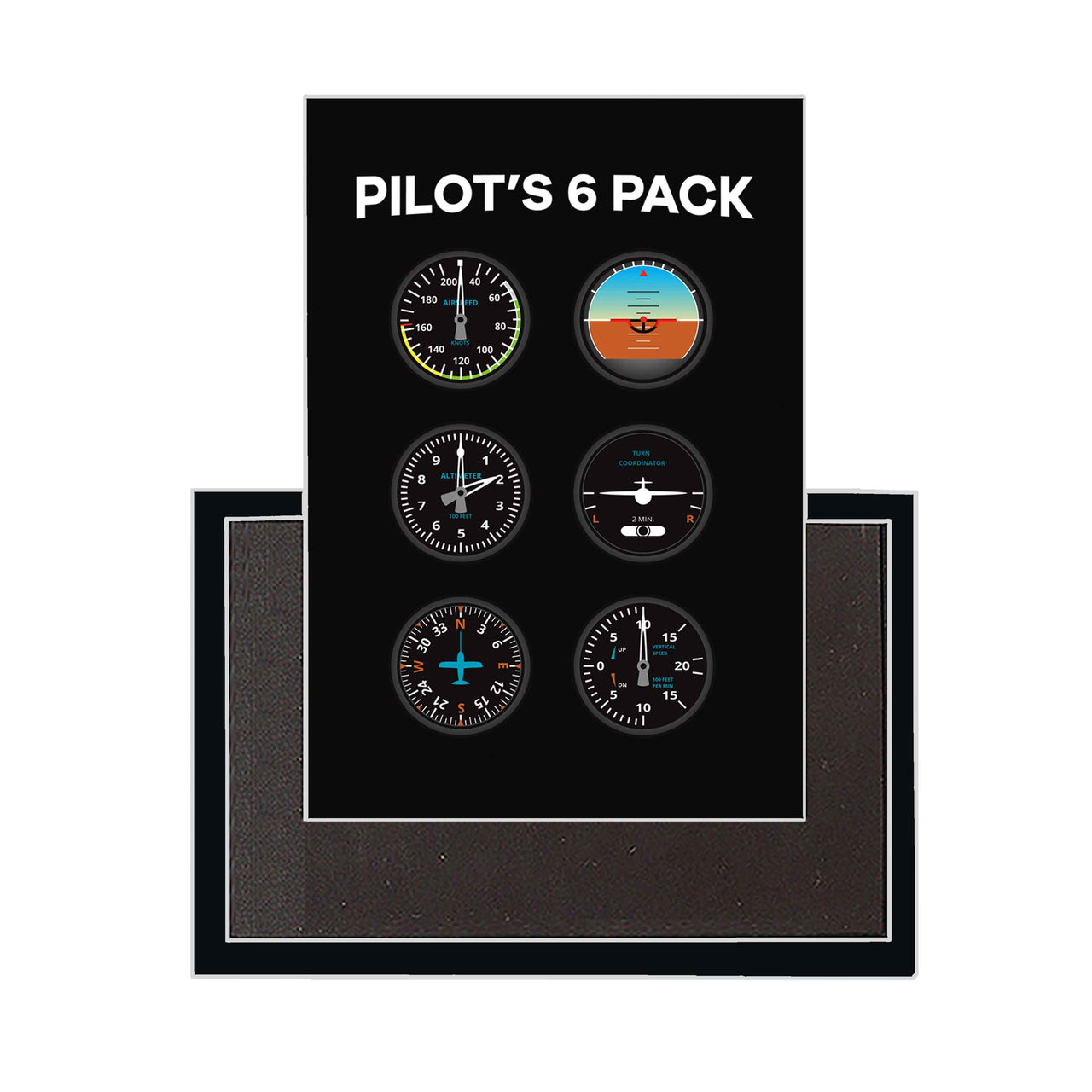 Pilot's 6 Pack Designed Magnets