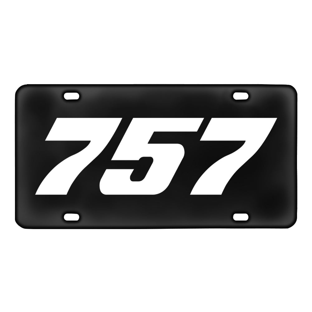 757 Flat Text Designed Metal (License) Plates
