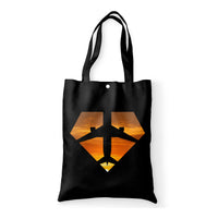 Thumbnail for Supermen of The Skies (Sunset) Designed Tote Bags