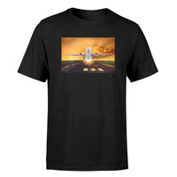 Thumbnail for Amazing Departing Aircraft Sunset & Clouds Behind Designed T-Shirts