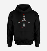 Thumbnail for Airplane Shape Aviation Alphabet Designed Hoodies