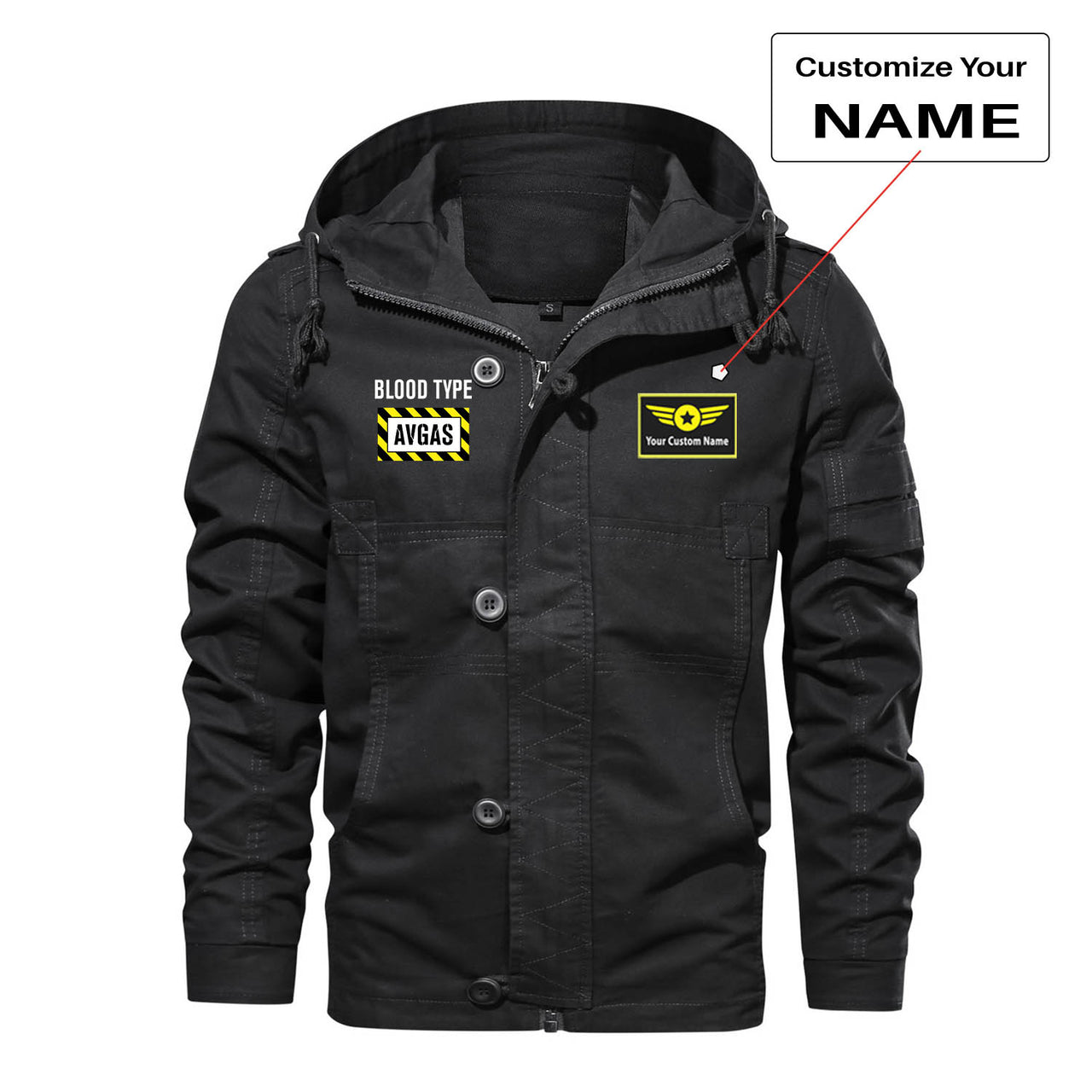 Blood Type AVGAS Designed Cotton Jackets