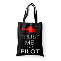 Thumbnail for Trust Me I'm a Pilot (Helicopter) Designed Tote Bags