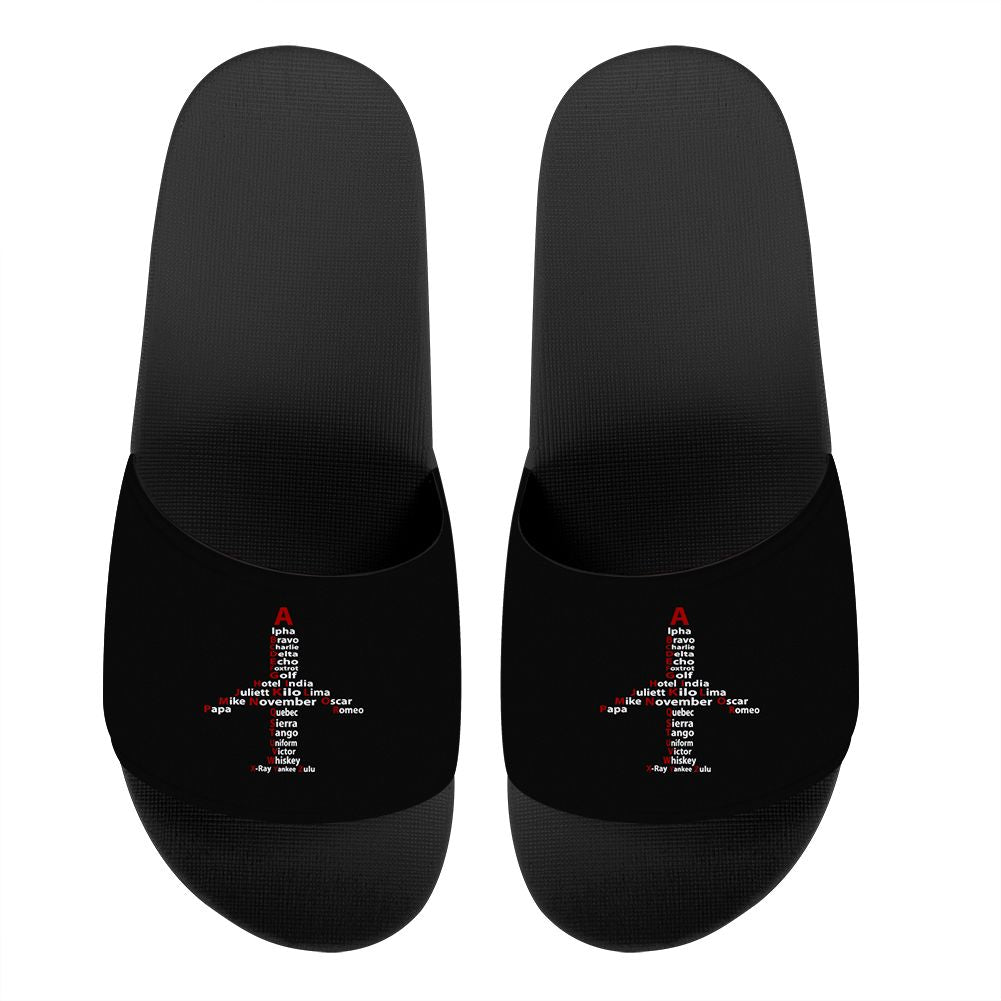 Airplane Shape Aviation Alphabet Designed Sport Slippers