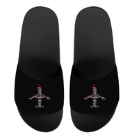 Thumbnail for Airplane Shape Aviation Alphabet Designed Sport Slippers