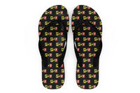 Thumbnail for Flat Colourful 747 Designed Slippers (Flip Flops)