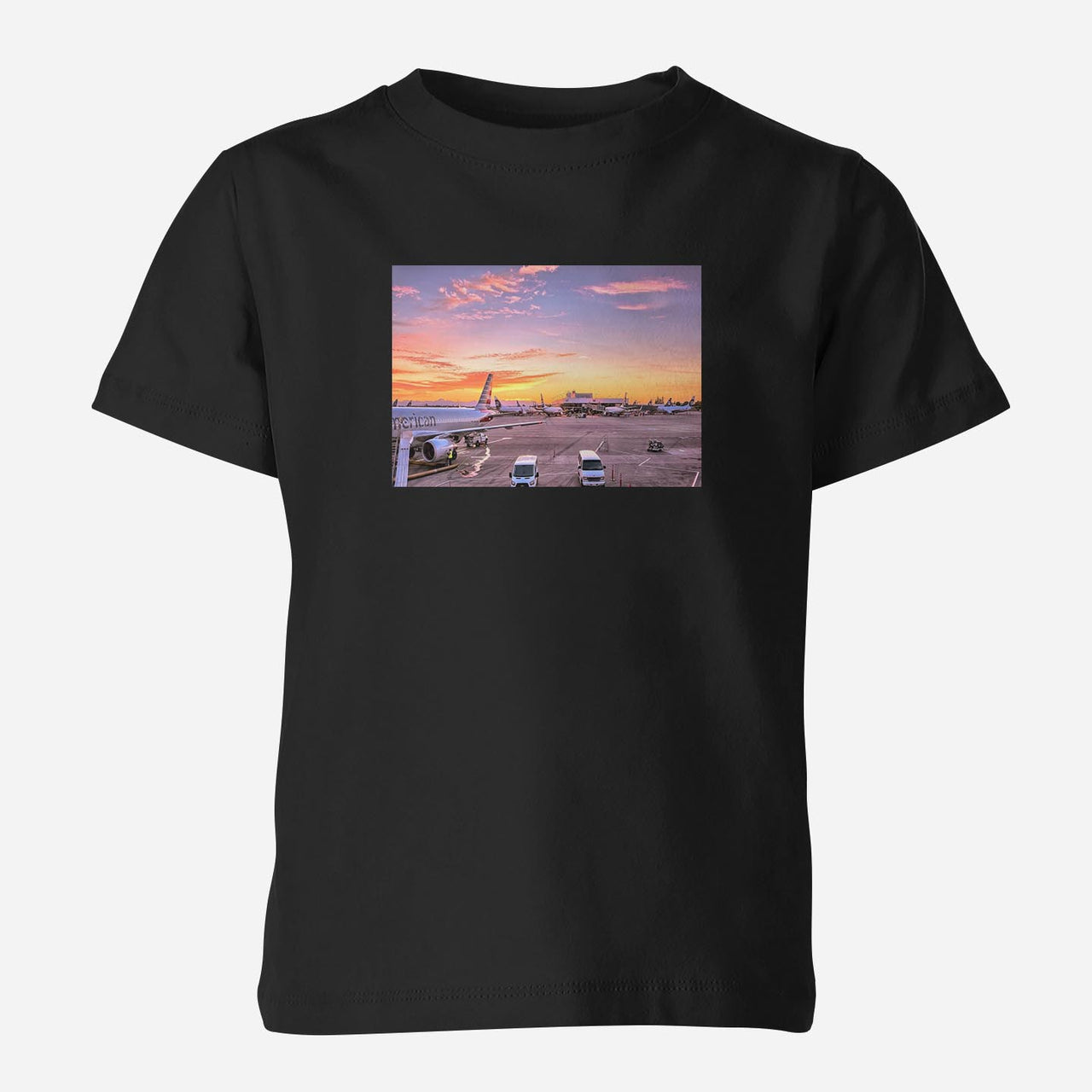 Airport Photo During Sunset Designed Children T-Shirts