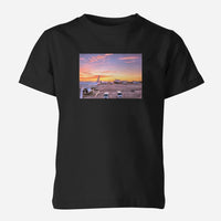 Thumbnail for Airport Photo During Sunset Designed Children T-Shirts