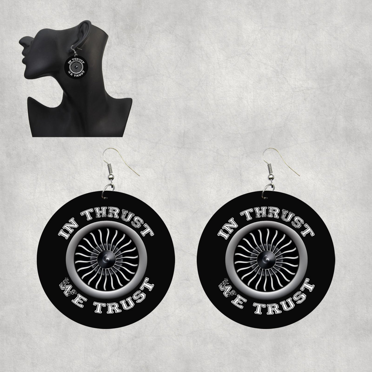 In Thrust We Trust (Vol 2) Designed Wooden Drop Earrings