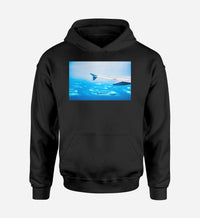 Thumbnail for Outstanding View Through Airplane Wing Designed Hoodies