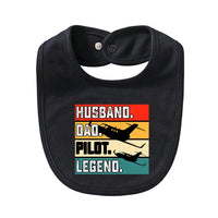 Thumbnail for Husband & Dad & Pilot & Legend Designed Baby Saliva & Feeding Towels