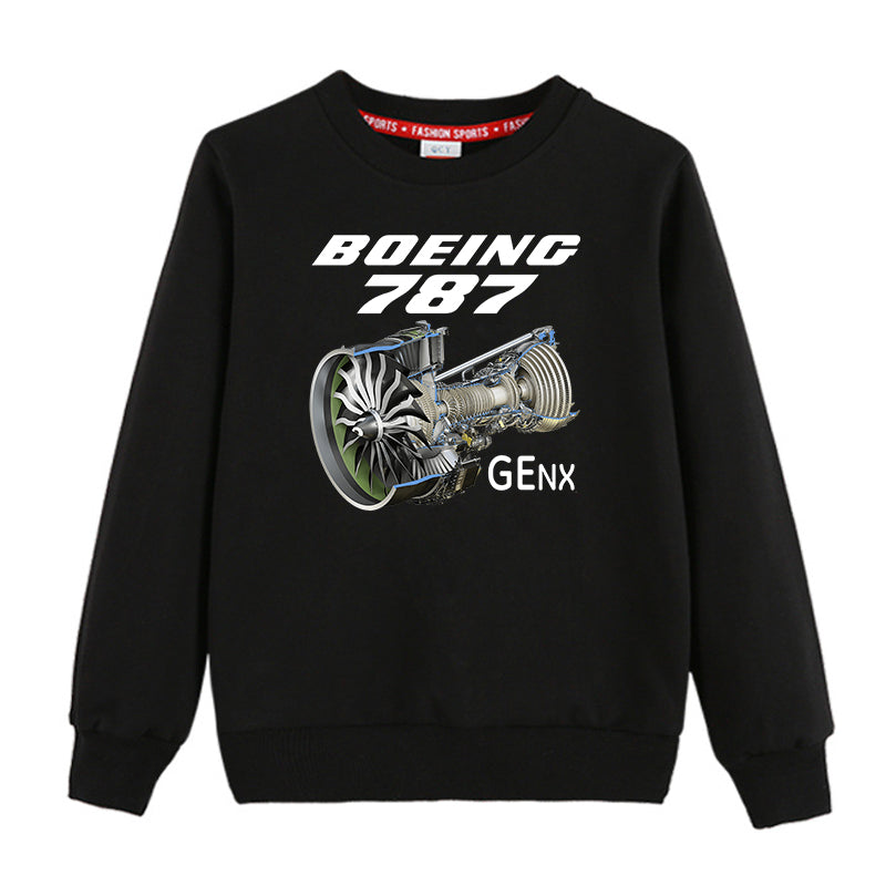 Boeing 787 & GENX Engine Engine Designed "CHILDREN" Sweatshirts