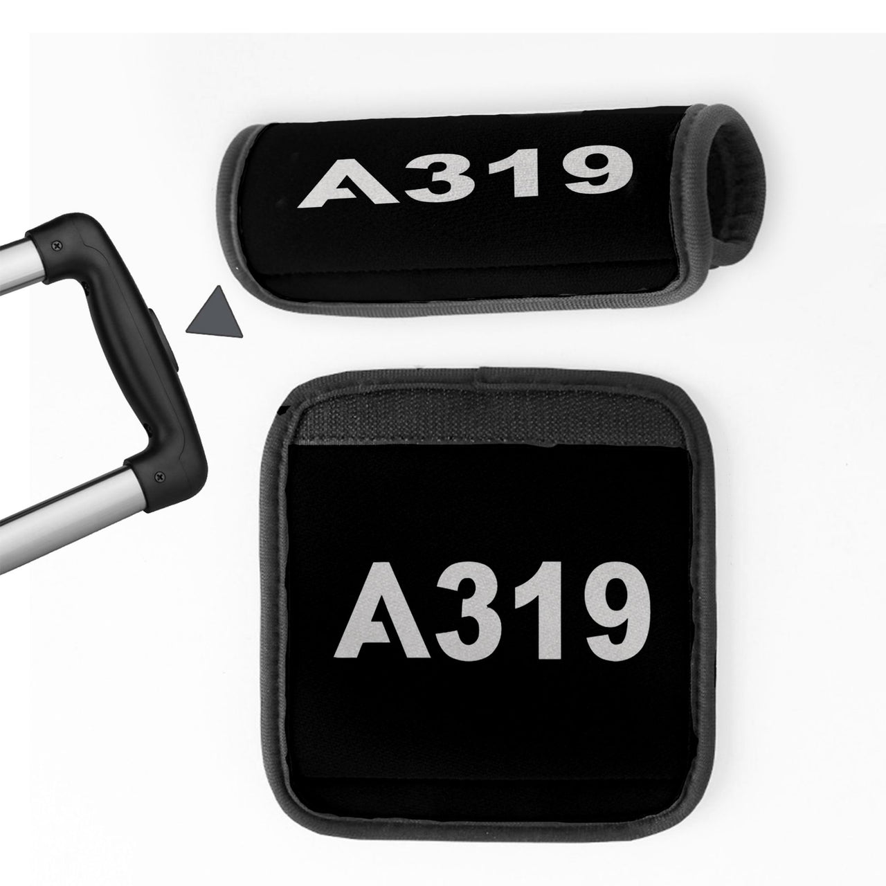 A319 Flat Text Designed Neoprene Luggage Handle Covers