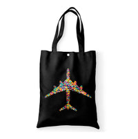 Thumbnail for Colourful Airplane Designed Tote Bags