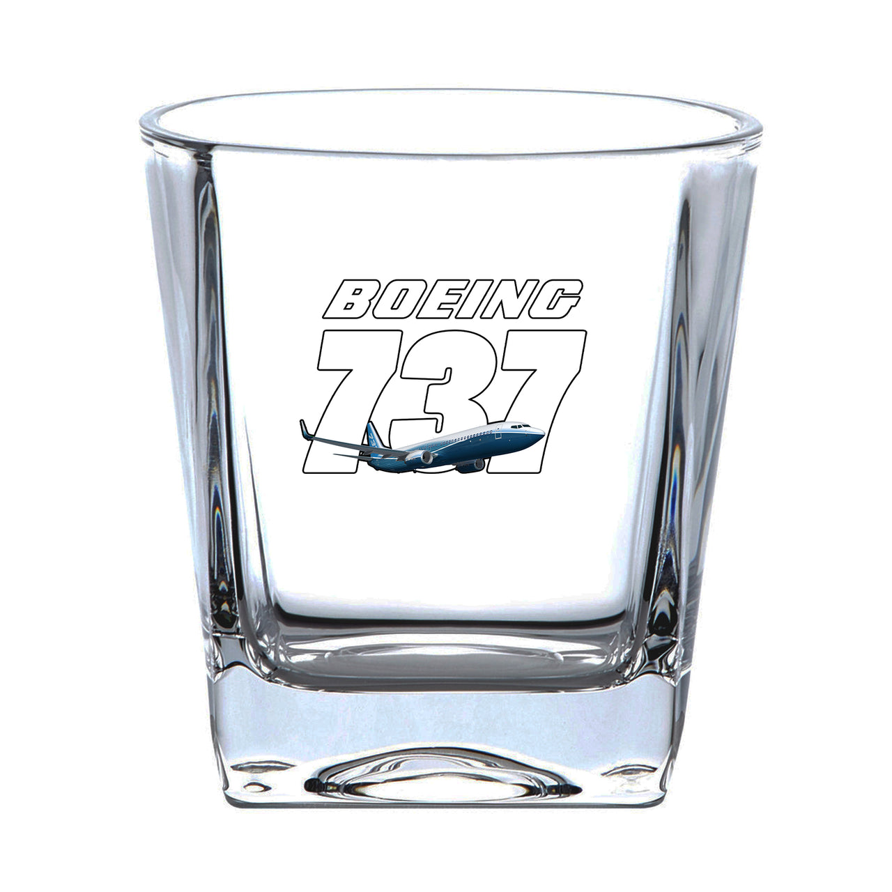 Super Boeing 737+Text Designed Whiskey Glass