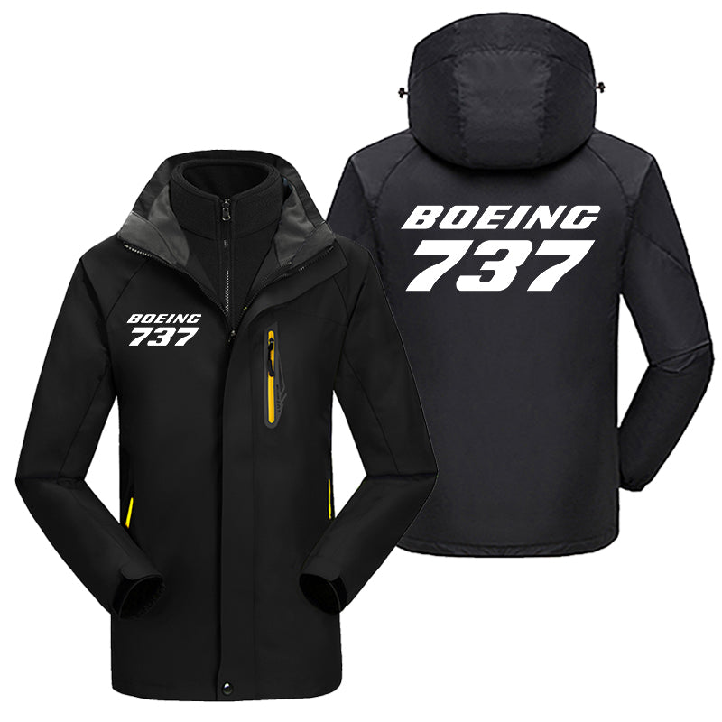 Boeing 737 & Text Designed Thick Skiing Jackets
