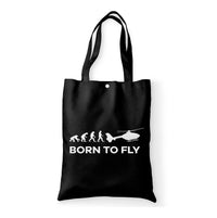 Thumbnail for Born To Fly Helicopter Designed Tote Bags