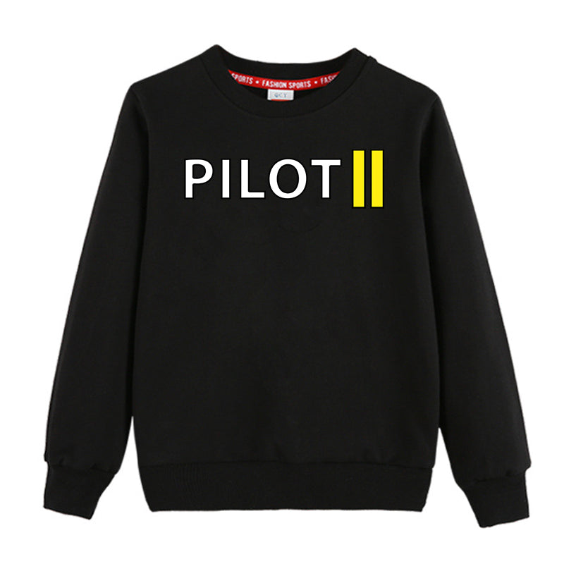 Pilot & Stripes (2 Lines) Designed "CHILDREN" Sweatshirts