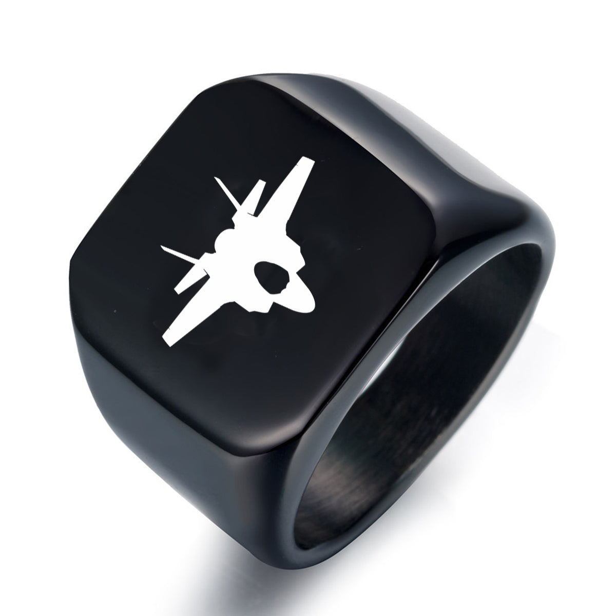 Fighter Jet 35 Silhouette Designed Men Rings