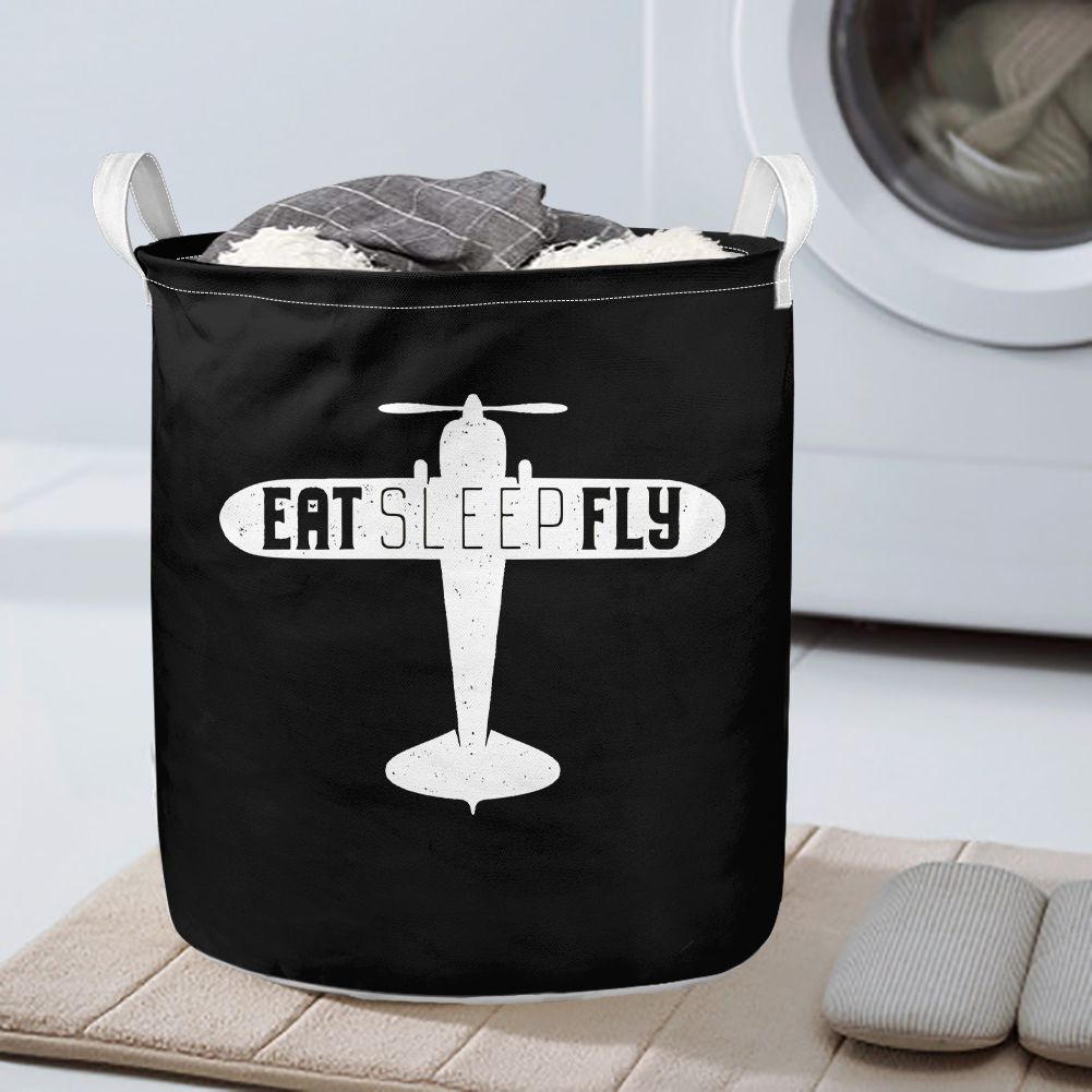 Eat Sleep Fly & Propeller Designed Laundry Baskets