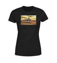 Thumbnail for Fighting Falcon F35 at Airbase Designed Women T-Shirts